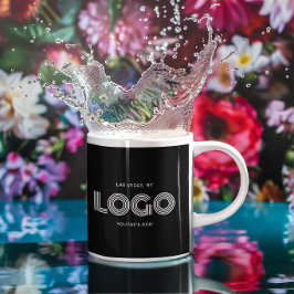 Svart och vit modern rektangulär logotyp Promo Kaffemugg
