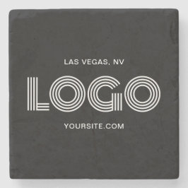 Svart och vit modern rektangulär Logotyp Promo Stenunderlägg