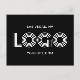 Svart och vit modern rektangulär logotyp vykort