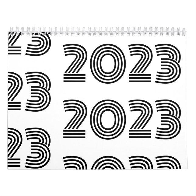 Svart och vit modern typografi kalender (Omslag)