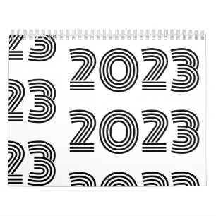Svart och vit modern typografi kalender