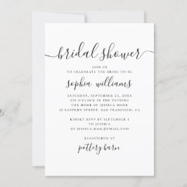 Svart och vit möhippa för modernt skript inbjudningar