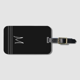 Svart och vit monogram bagagebricka