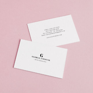Svart och vit monogram modern professionell visitkort