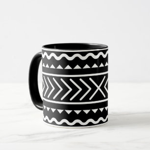 Svart och vit mönster konstnärlig design mugg