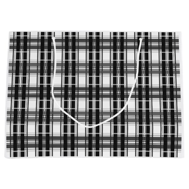Svart och vit mönster Tartan-geometri kontrollerad (Framsidan)