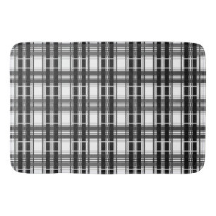 Svart och vit mönster Tartan-geometri kontrollerad Badrumsmatta