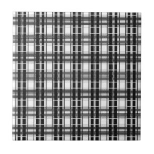 Svart och vit mönster Tartan-geometri kontrollerad Kakelplatta