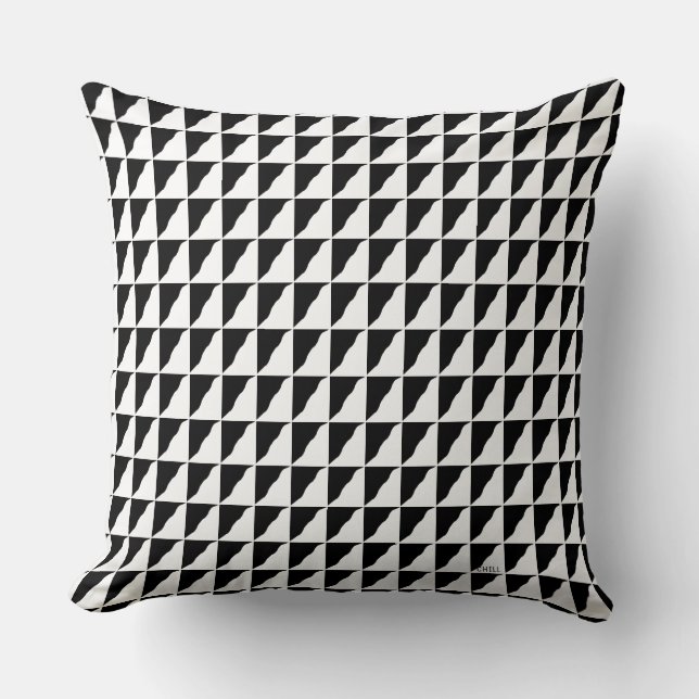 Svart och vit mönsteravkoppling med Cushionarium Kudde (Framsida)