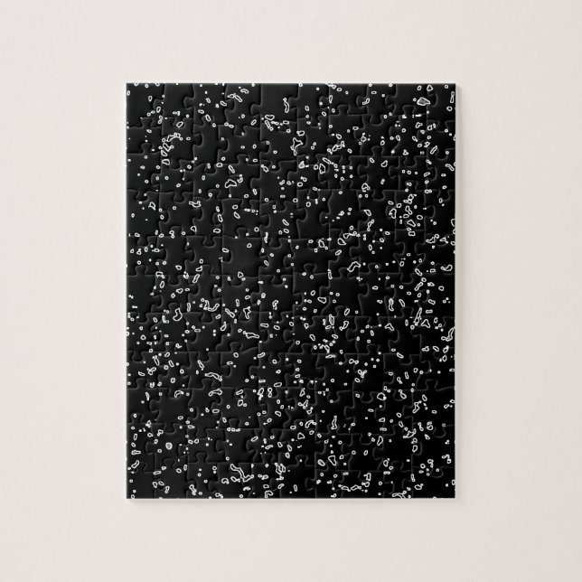 Svart och vit Mörk Fractal Art Mönster Modern Pussel (Vertikal)