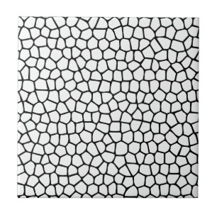 Svart och vit mosaikmönster kakelplatta
