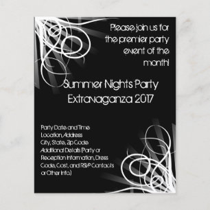 Svart och vit musik , DJ eller dansevenemang Flyer