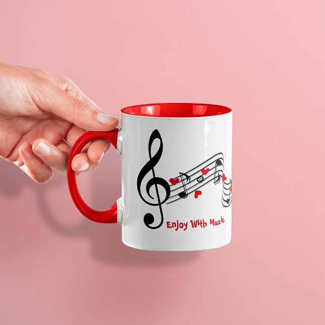 Svart och vit musiknot Kaffe Mugg (Skapare uppladdad)