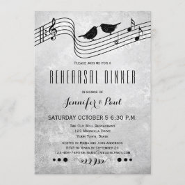 Svart och vit musikrepetition - middagsinbjudan inbjudningar