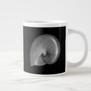 Svart och vit Nautilus-skal Jumbo Mugg