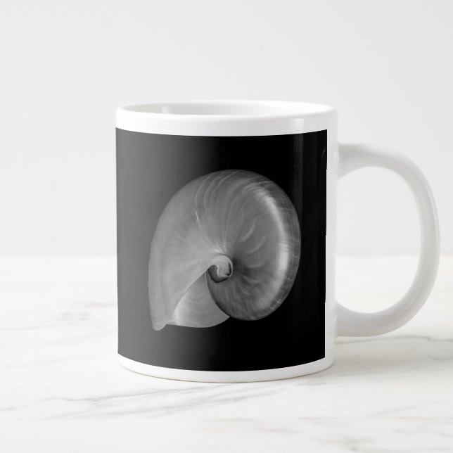 Svart och vit Nautilus-skal Jumbo Mugg (Höger)