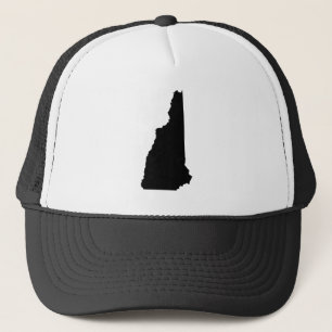 Svart och vit New Hampshire Truckerkeps