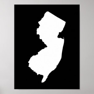 Svart och vit New Jersey Poster