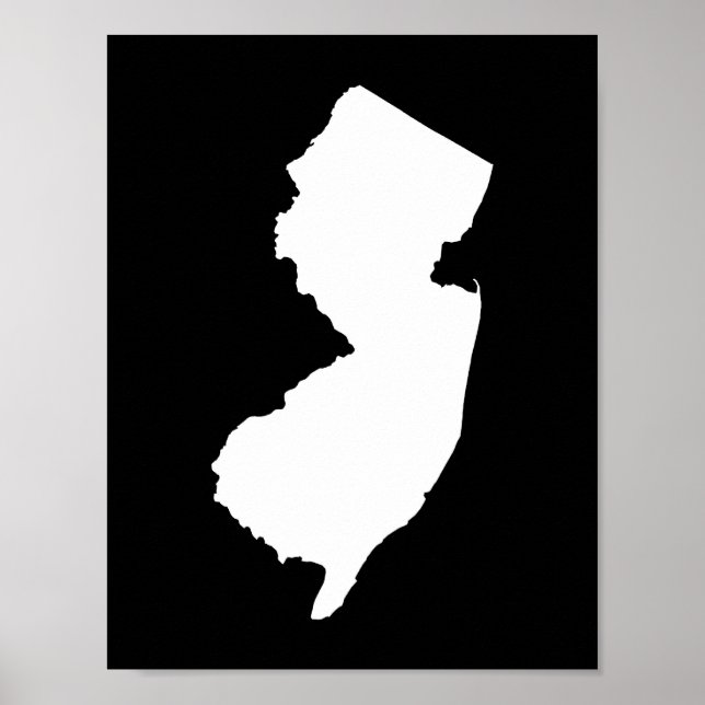 Svart och vit New Jersey Poster (Framsidan)