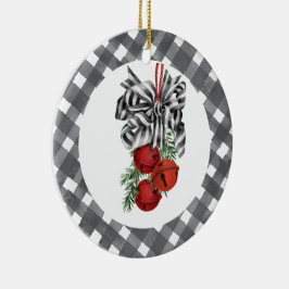 Svart och vit Noël Julgransprydnad Keramik