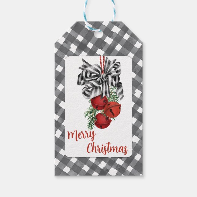 Svart och vit Noël Presentetikett (Framsidan)
