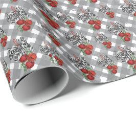 Svart och Vit Noël Röda Bjällror Presentpapper