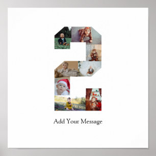 Svart och vit nummer 2 fotokollage poster