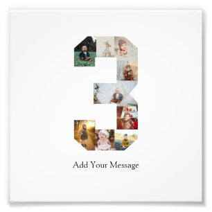 Svart och vit nummer 3 fotokollage fototryck