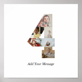 Svart och vit nummer 4 fotokollage poster