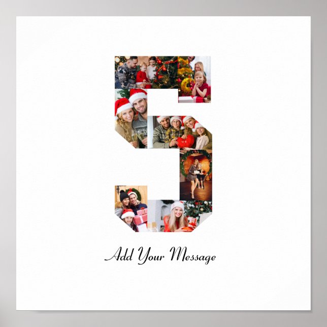 Svart och vit nummer 5 fotokollage poster (Framsidan)