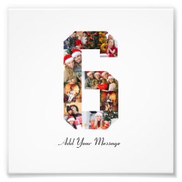 Svart och vit nummer 6 fotokollage fototryck