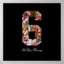 Svart och vit nummer 6 fotokollage