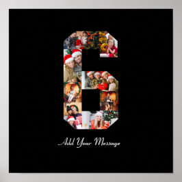 Svart och vit nummer 6 fotokollage poster