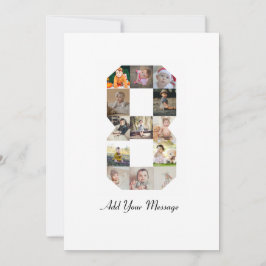 Svart och vit nummer 8 fotokollage meddelande