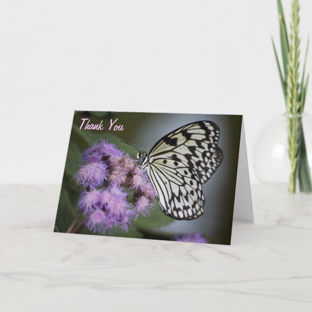 Svart och vit nymph Butterfly - tackkort (Framsida)