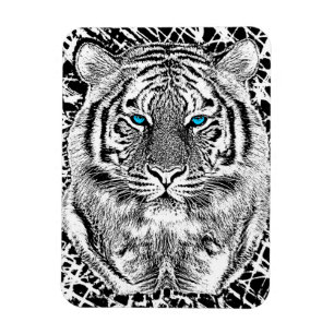 Svart och vit Öga-tiger Magnet