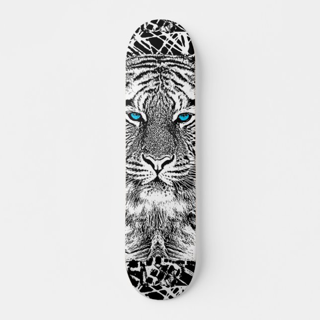 Svart och vit Öga-tiger Skateboard Bräda 21,5 Cm (Framsida)