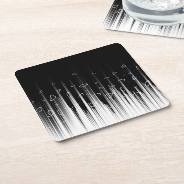 Svart och vit omringad hypnotis-konst underlägg papper kvadrat (Vinklad)