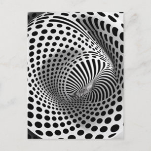 Svart Och Vit Op-Art Vykort