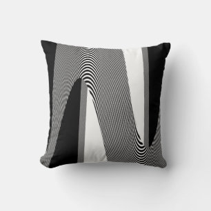 Svart och vit OP-konst, Cushion Kudde