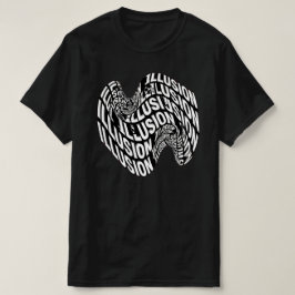 Svart Och Vit Optisk Illusion Kinestetisk Typograf T Shirt