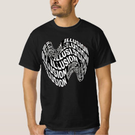 Svart Och Vit Optisk Illusion Kinestetisk Typograf T Shirt