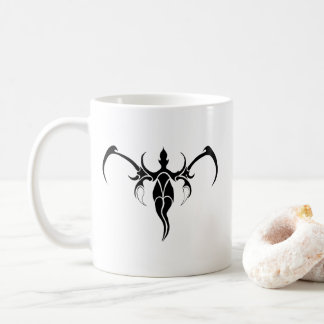 Svart och Vit Ornamenterad Tribal Elefant Mandala Kaffemugg