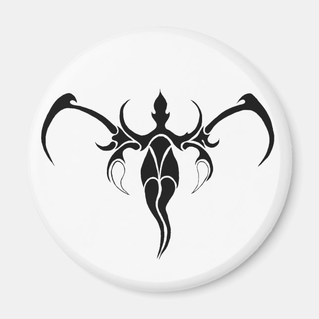 Svart och Vit Ornamenterad Tribal Elefant Mandala Magnet (Framsidan)