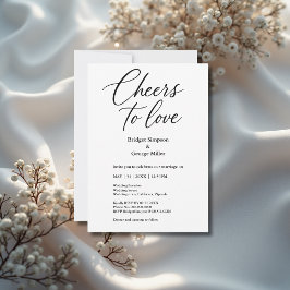 Svart och vit ost till charmen Kärlek Elegant bröl Inbjudningar