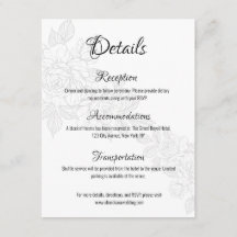 Svart och vit påfågelbröllopsbilaga