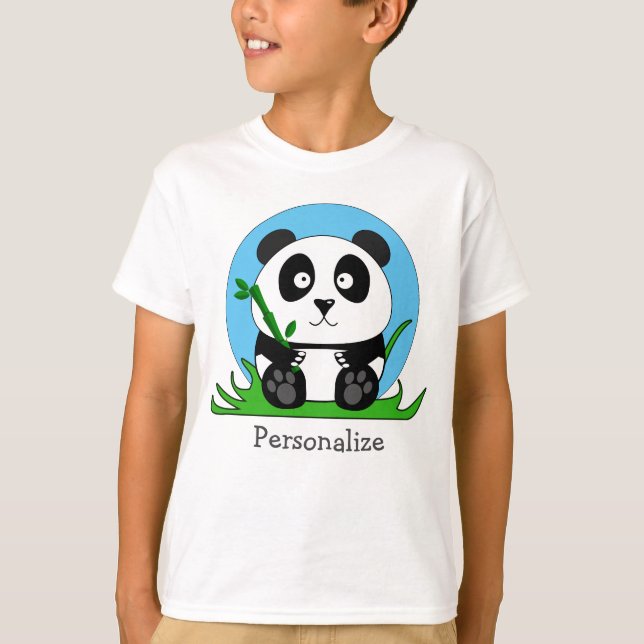 Svart Och Vit Panda Björn T Shirt (Framsida)