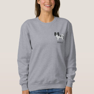 Svart och vit papilloncute-Hund med Anpassningsbar T Shirt