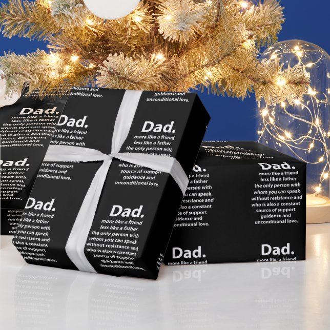 Svart och Vit Pappa Pappa Citat Födelsedag Presentpapper (Helgdagar)