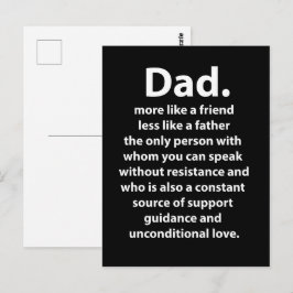 Svart och Vit Pappa Pappa Citat Vykort